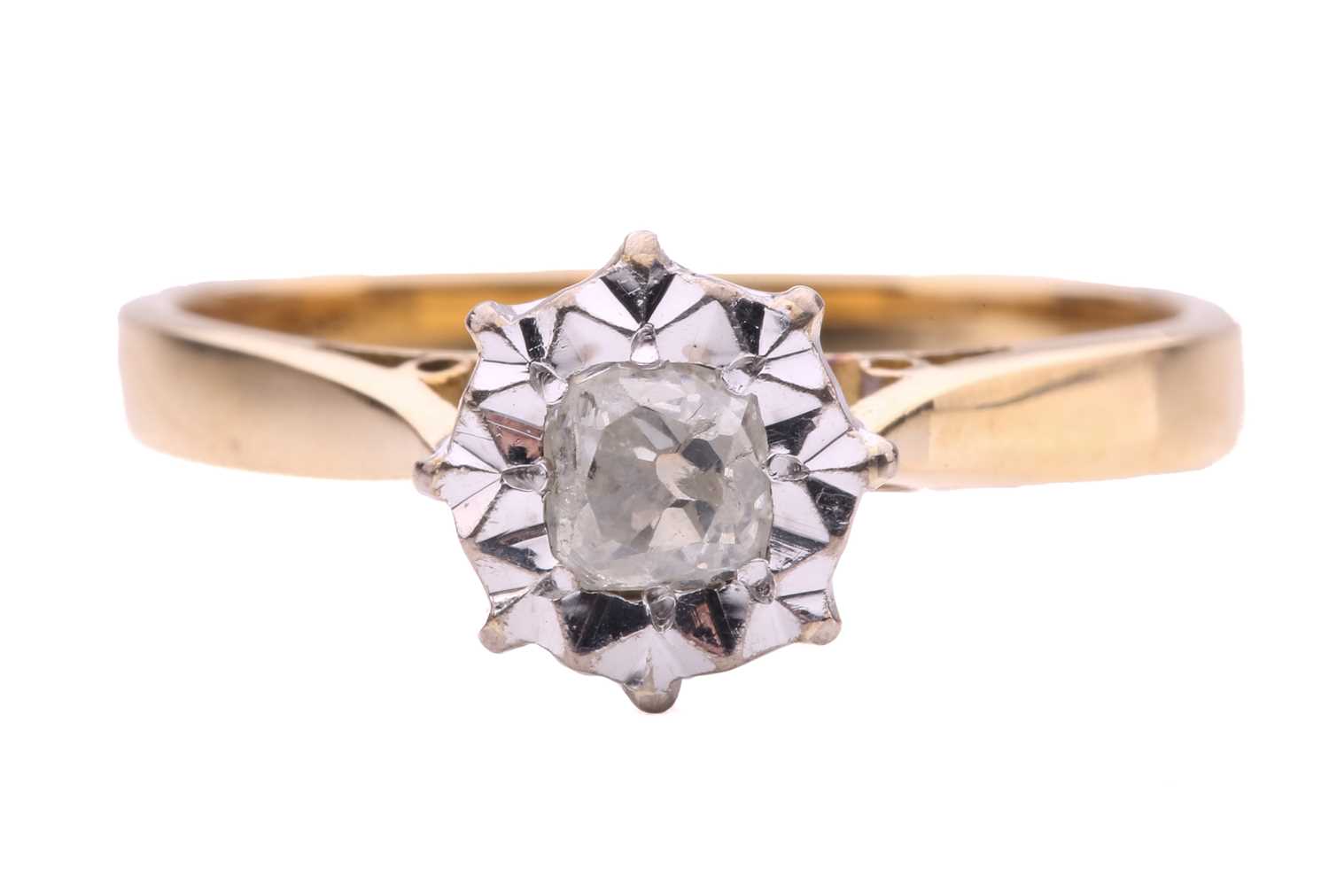 Lot 41 - A diamond solitaire ring set with an old cut...