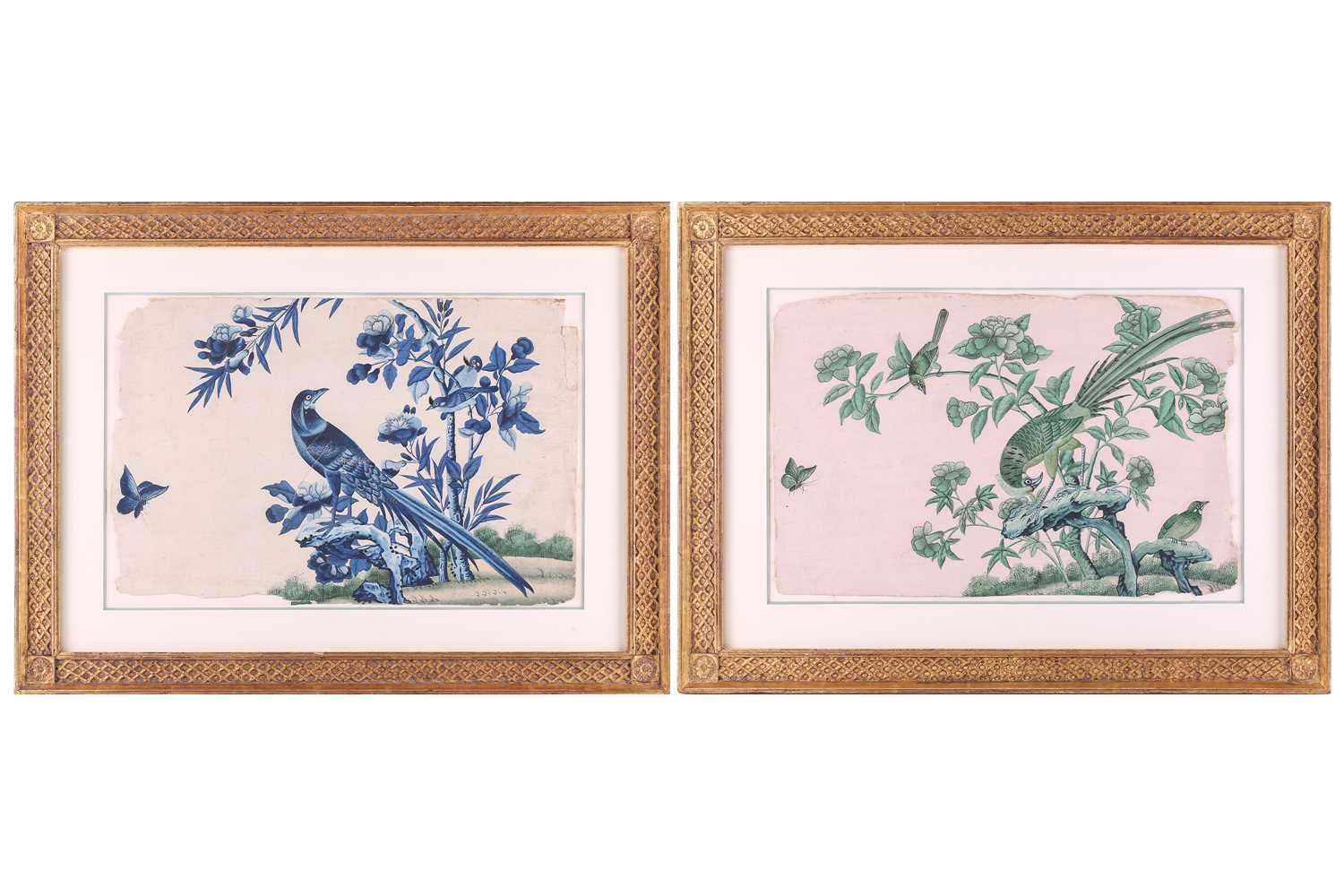 Lot 340 - A pair of 18th-century Chinoiserie wallpaper...