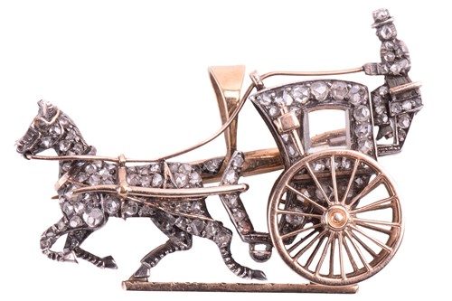 Lot 17 - A Victorian diamond-set carriage brooch, the...