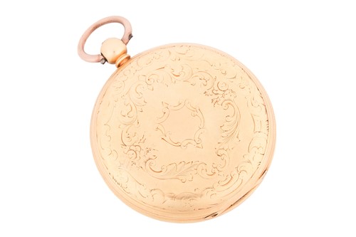 Lot 494 - An 18ct gold open-face pocket watch, featuring...