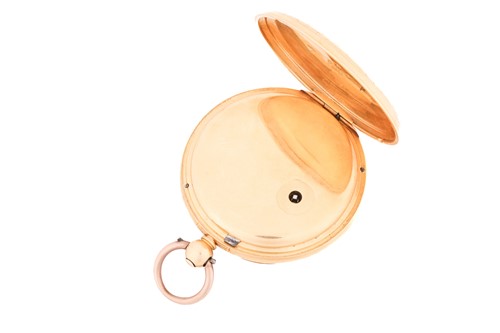 Lot 494 - An 18ct gold open-face pocket watch, featuring...