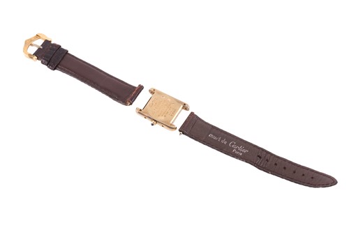 Lot 441 - A Must de Cartier Tank Vermeil ladies Quartz...
