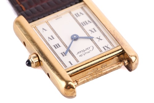 Lot 441 - A Must de Cartier Tank Vermeil ladies Quartz...