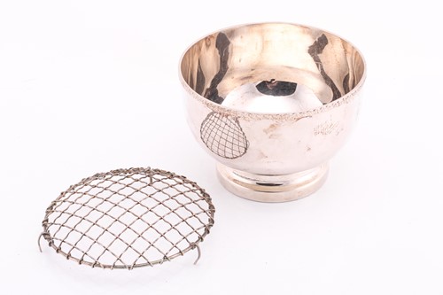 Lot 511 - A silver rose bowl of circular form with...