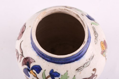 Lot 124 - A Persian fritware bottle vase, probably late...