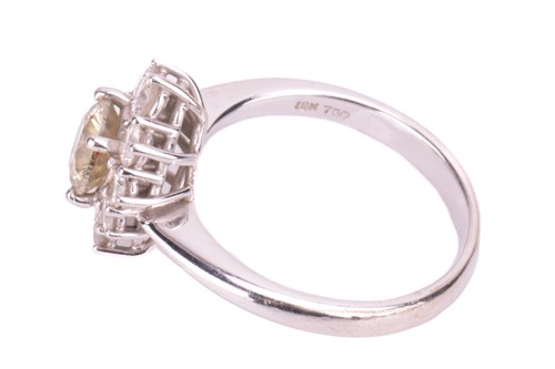 Lot 110 - A diamond cluster ring, set to the centre with...