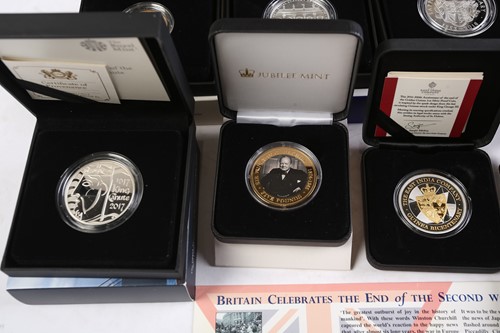 Lot 329 - A collection of silver, silver proof and other...