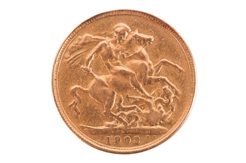 Lot 322 - An Edward VII full sovereign, dated 1903,...