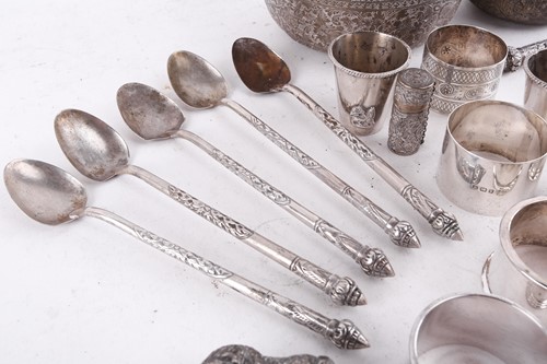 Lot 438 - A quantity of mixed silver, silver plate and...