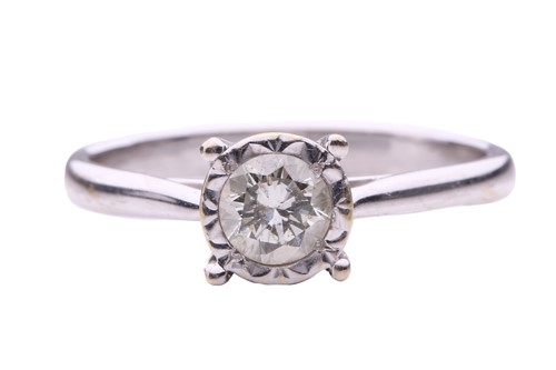 Lot 162 - A diamond solitaire ring, set with a round...