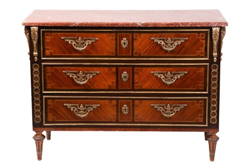 Lot 190 - A Louis XVI style kingwood commode, 20th...