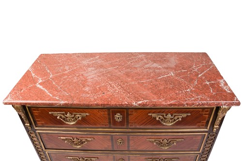 Lot 190 - A Louis XVI style kingwood commode, 20th...