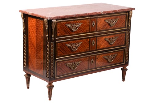 Lot 190 - A Louis XVI style kingwood commode, 20th...