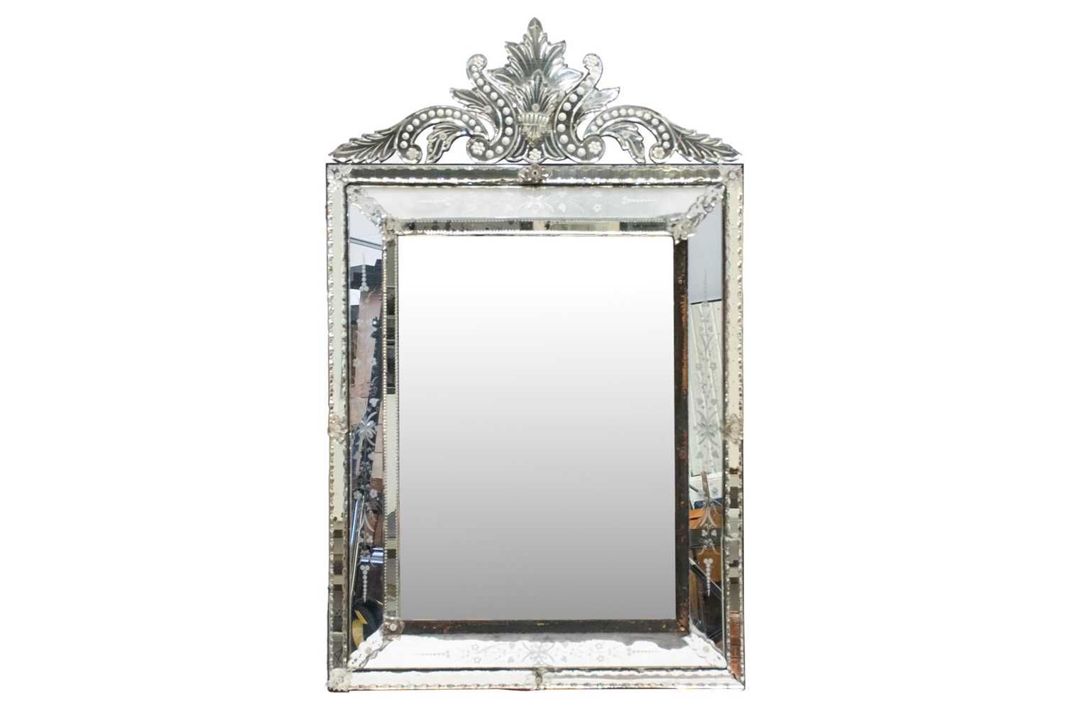 Lot 157 - A 19th-century Venetian wall mirror, the...