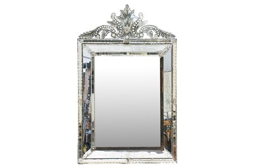 Lot 157 - A 19th-century Venetian wall mirror, the...