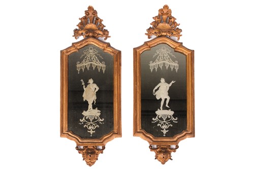 Lot 180 - A pair of 19th century Italian giltwood and...