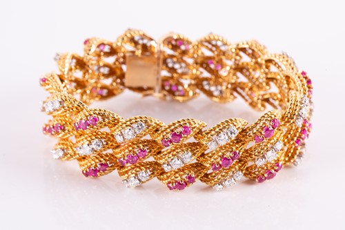 Lot 241 - Kutchinsky – a diamond and ruby bracelet in...