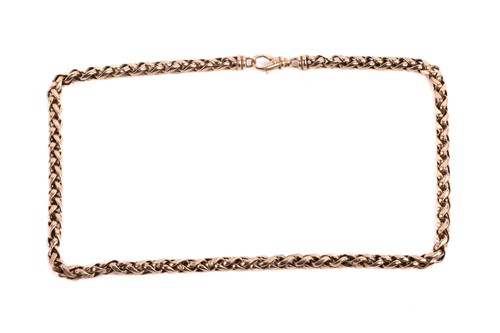 Lot 34 - A spiga chain necklace, the chain 6.4mm in...