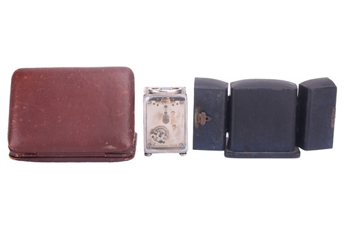 Lot 333 - A Collection of Three Travel Clocks A Longines...