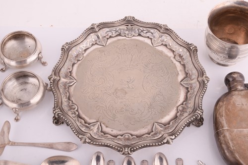 Lot 413 - A collection of silver and plate comprising a...
