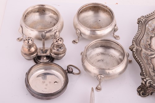 Lot 413 - A collection of silver and plate comprising a...
