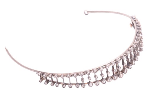 Lot 95 - A diamond tiara convertible to fringe necklace,...