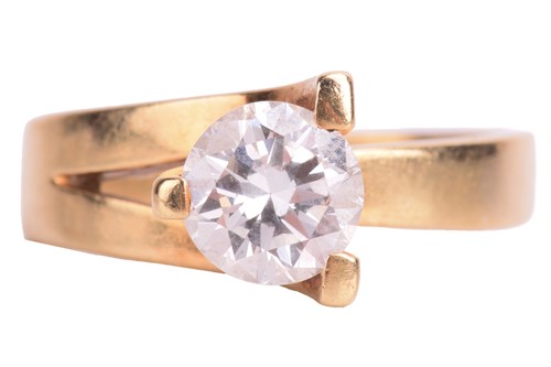 Lot 173 - A diamond solitaire ring, featuring a round...