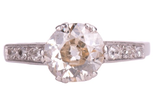 Lot 99 - An old cut-diamond solitaire ring, the...