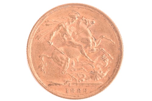 Lot 323 - An 1889 Victoria Full Sovereign, circulated.