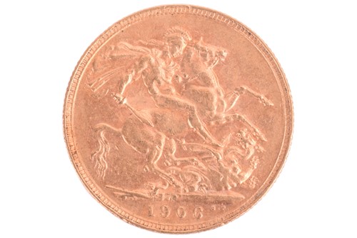 Lot 313 - A 1906 Edward VII Full Sovereign, circulated.
