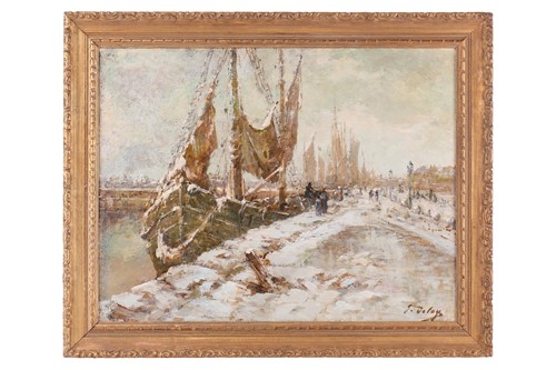 Lot 6 - Georges Deloy (1855 - 1930) French, Winter...