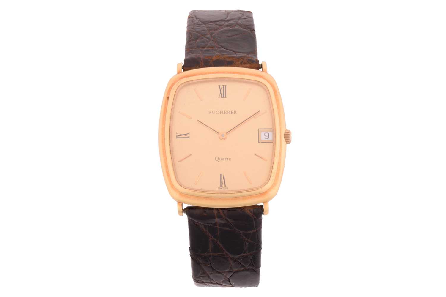 Lot 340 - A Bucherer 18ct Gold Gentleman's Dress Watch...