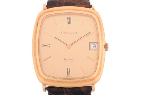 Lot 340 - A Bucherer 18ct Gold Gentleman's Dress Watch...