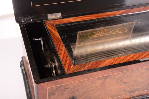 Lot 247 - A late 19th-century Swiss cylinder music box...