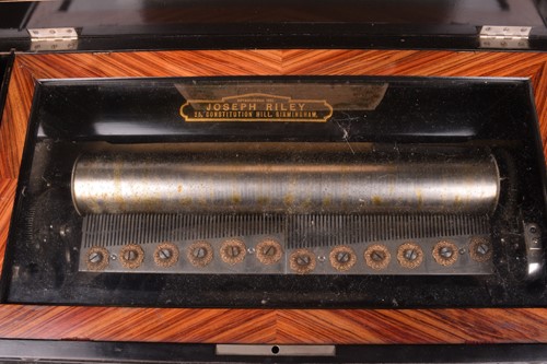 Lot 247 - A late 19th-century Swiss cylinder music box...