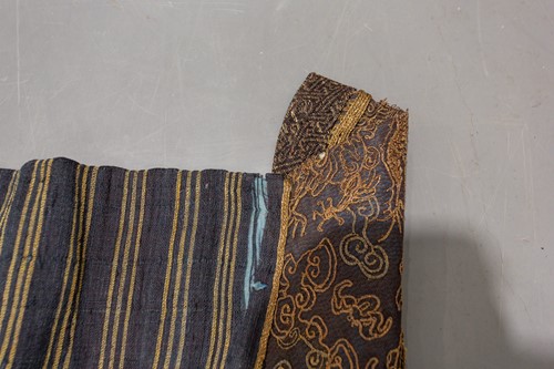 Lot 113 - A Chinese blue silk Jifu nine dragon...