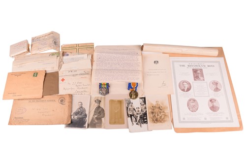 Lot 301 - A WWI medal group and associated ephemera,...