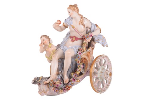 Lot 241 - A 19th-century Meissen porcelain figure group...
