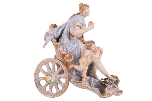 Lot 241 - A 19th-century Meissen porcelain figure group...