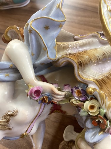Lot 241 - A 19th-century Meissen porcelain figure group...