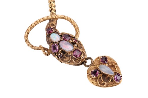 Lot 50 - A Victorian gem-set serpent necklace, circa...