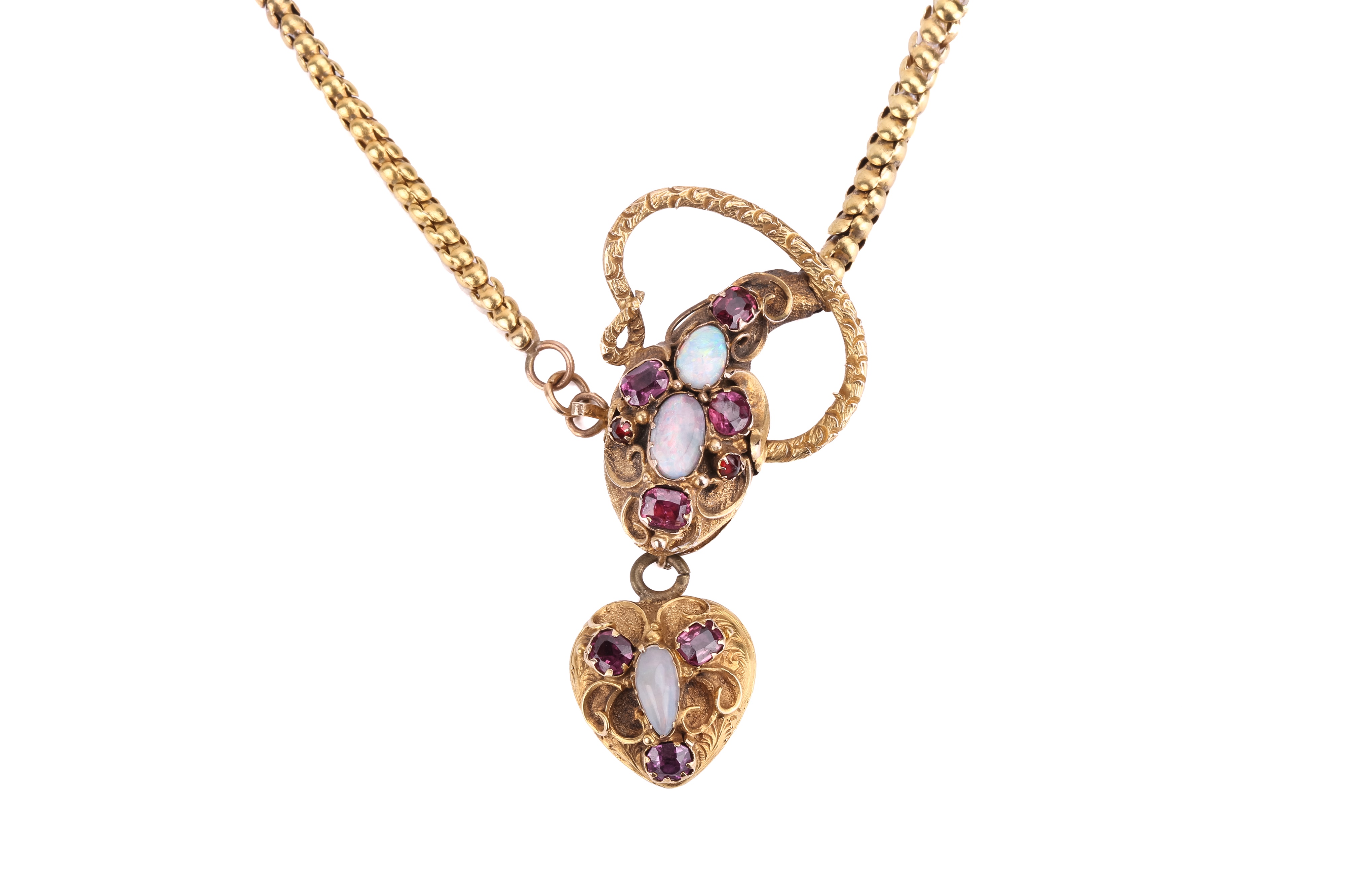 Lot 50 A Victorian gemset serpent necklace, circa
