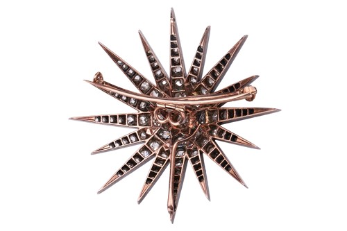 Lot 32 - A Victorian diamond star brooch, designed as a...