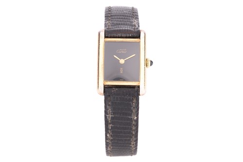 Lot 187 - A Must De Cartier Tank Vermeil Mechanical...