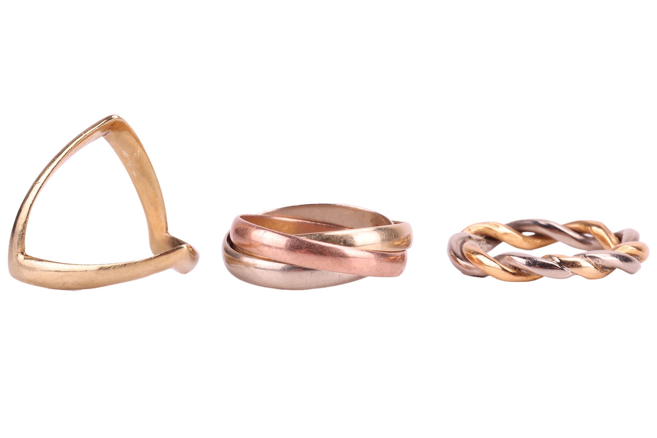 Lot 27 - Three rings; to include a triple rolling ring,
