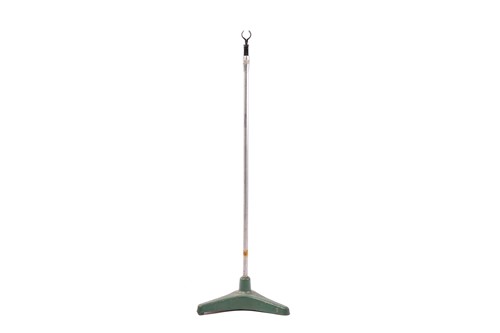 Lot 303 - A microphone stand with green painted tripod...