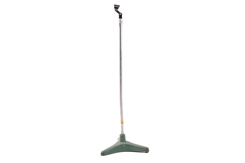 Lot 303 - A microphone stand with green painted tripod...