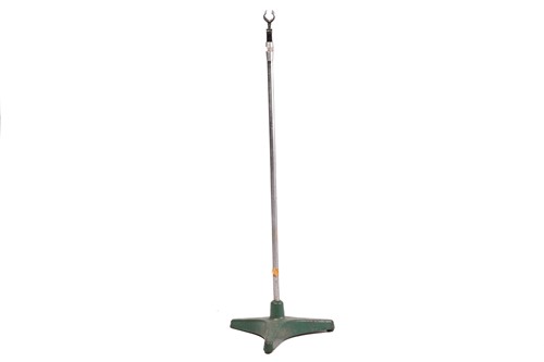Lot 303 - A microphone stand with green painted tripod...