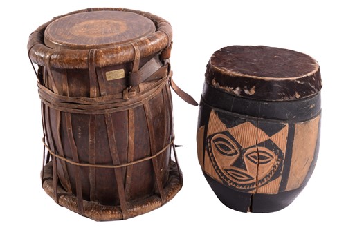 Lot 317 - A group of eight assorted hand-drums, from the...
