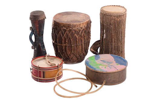 Lot 306 - A collection of percussion items from the...